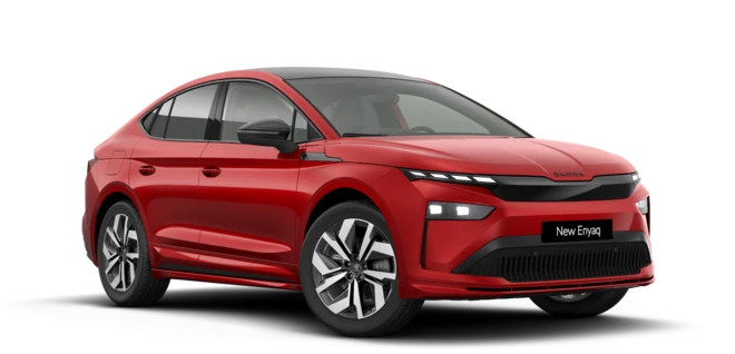 Rotes Škoda Enyaq Coupé Sportline Auto
