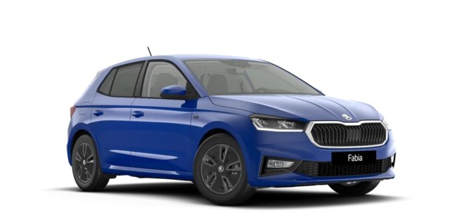Ein blauer Škoda Fabia Tour
