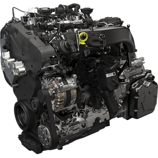Ein moderner 2.0 TDI-Motor mit sichtbaren mechanischen Komponenten.