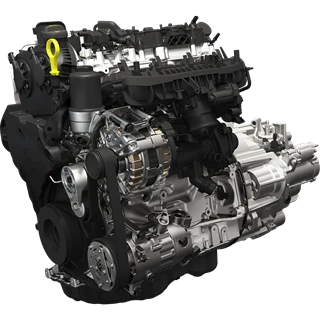 Ein moderner Auto-Motor, möglicherweise ein 2.0 TSI mit 195 kW und 7-Gang-DSG.