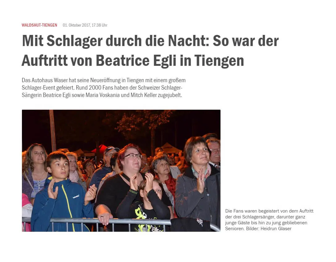 Eine Gruppe von Menschen klatscht und schaut begeistert bei einem Konzert.