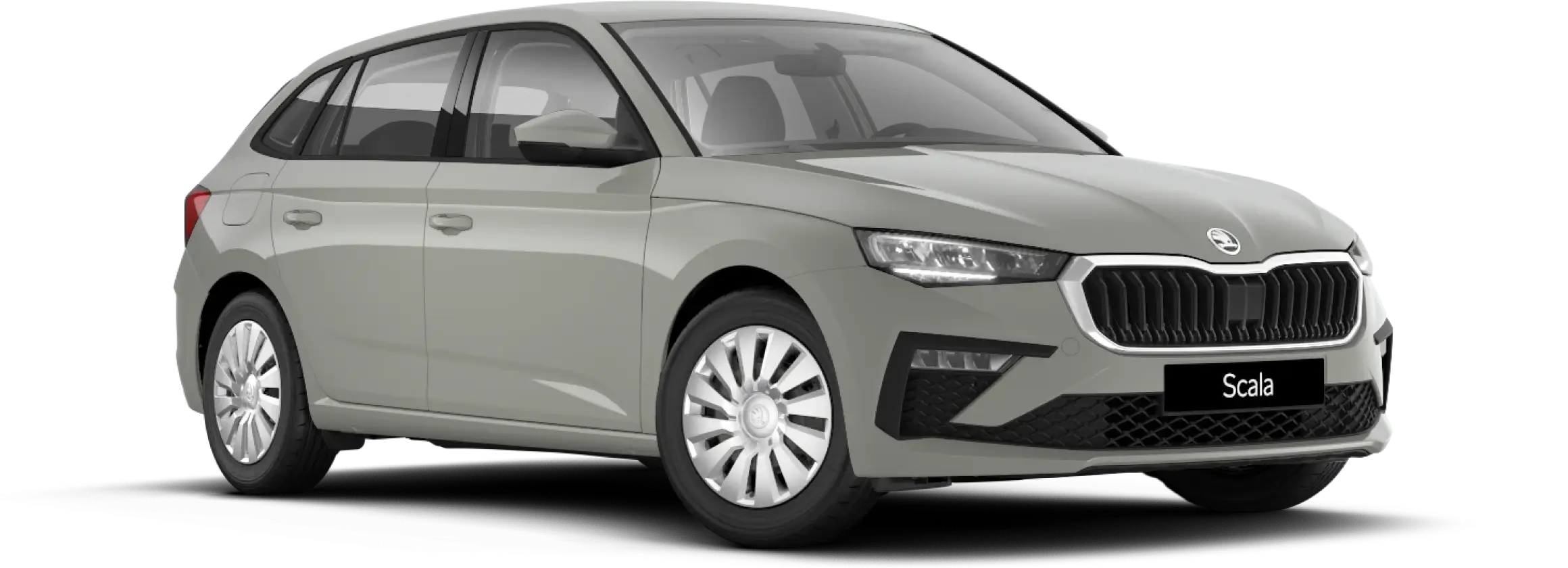 Skoda Scala in seitlicher Ansicht auf transparentem Hintergrund.