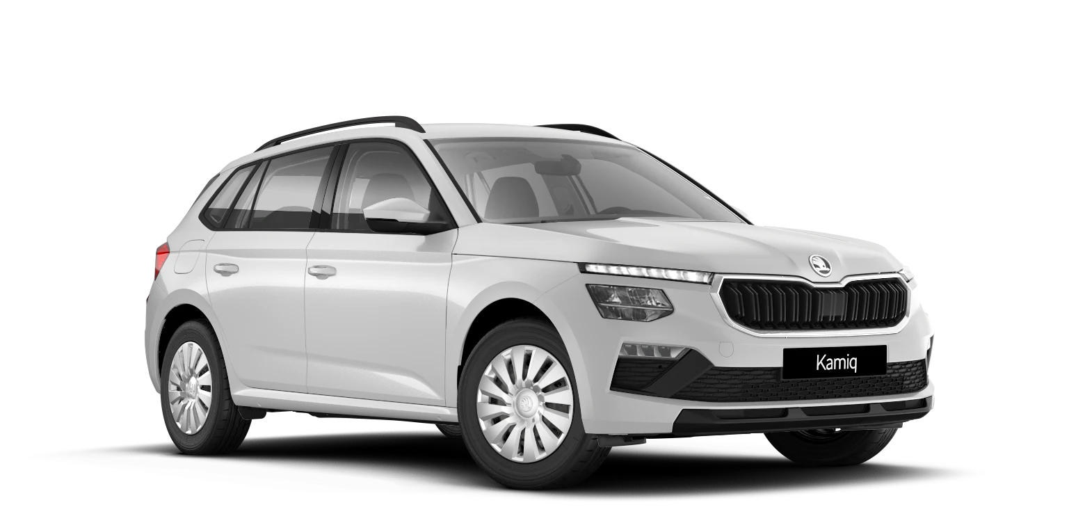 Ein weißer Škoda Kamiq SUV