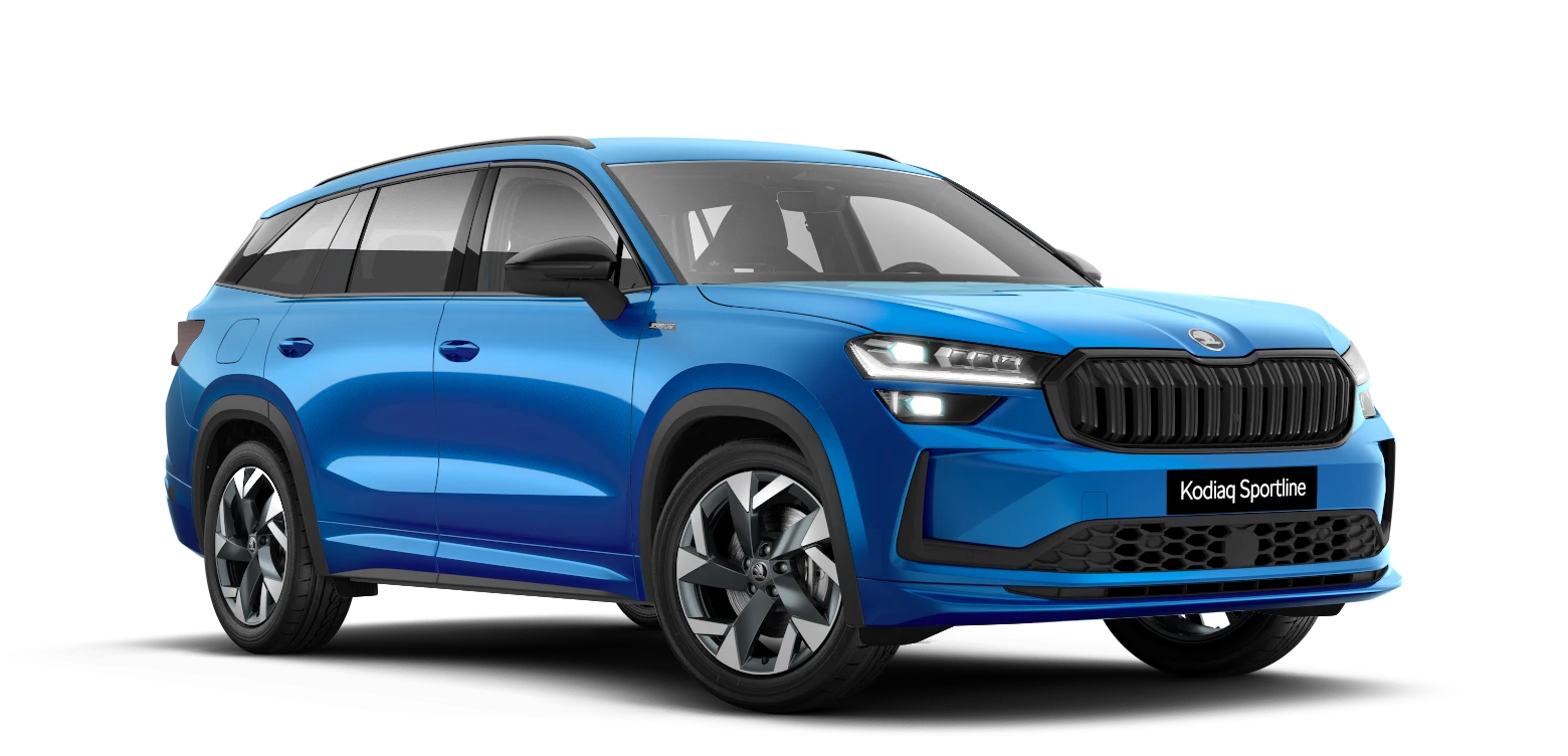 Ein blauer Škoda Kodiaq Sportline SUV.