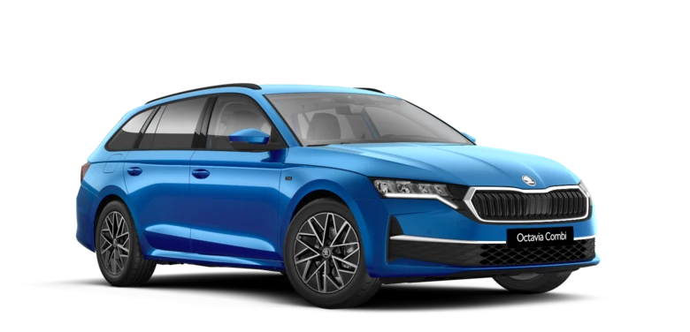 Ein blauer Skoda Octavia Combi Tour